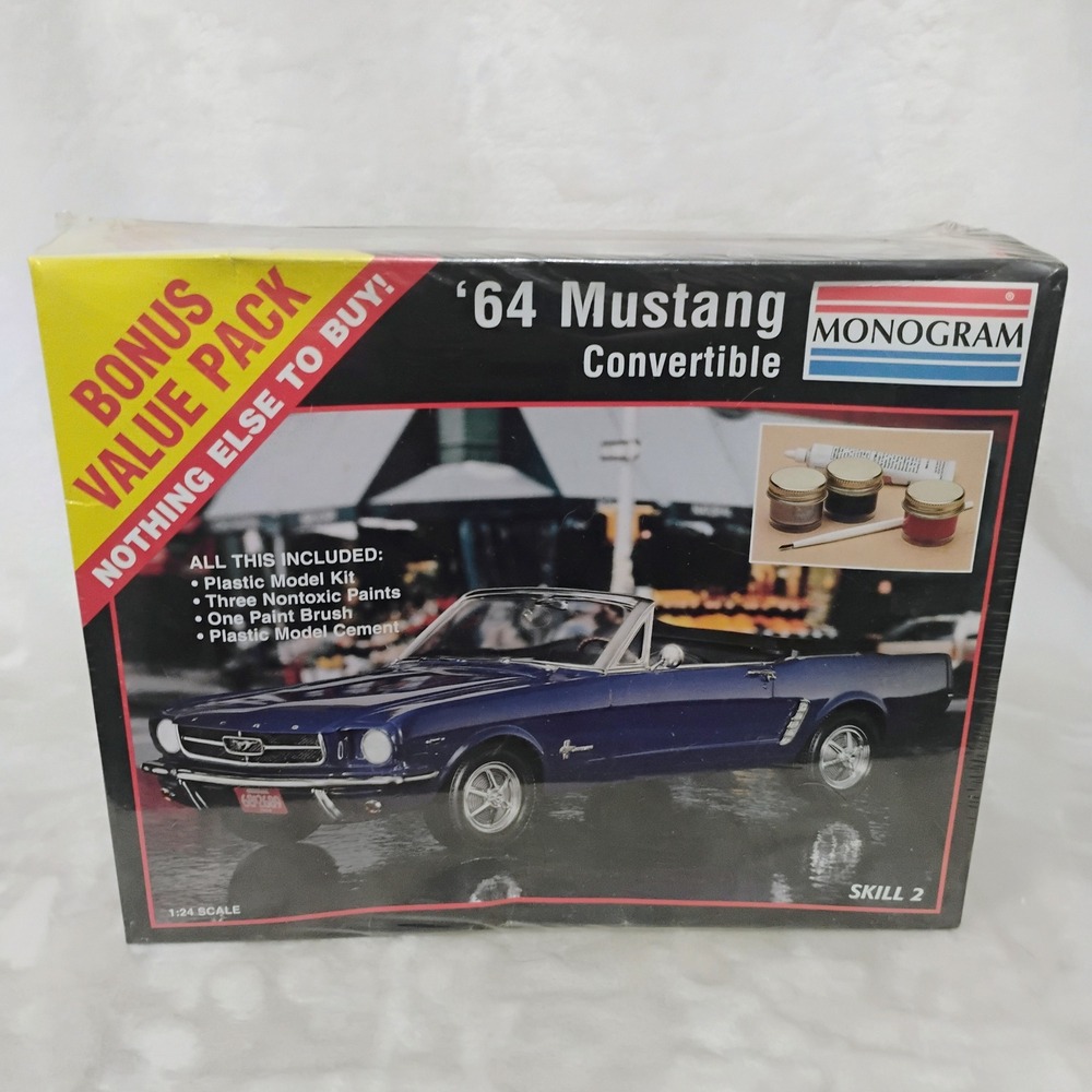 Monogram 1964 Ford Mustang Convertible 1:24 Scale Model Kit 6493 Bonus Pack